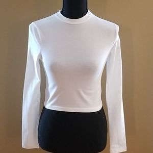 Mooreagamo Womens Long Sleeve Stretch Top White